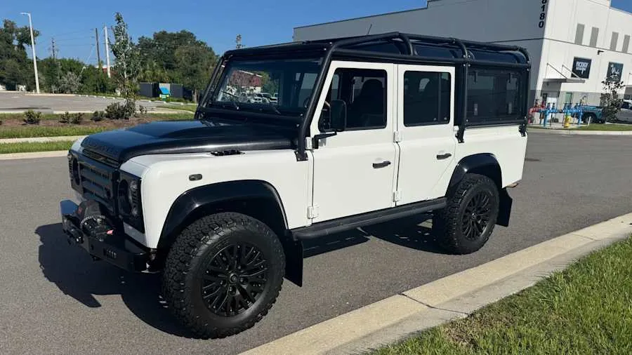 White 1985 Land Rover Defender