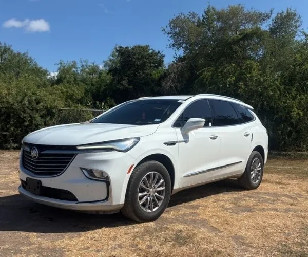 A white 2022 Buick Enclave in a parking lot
