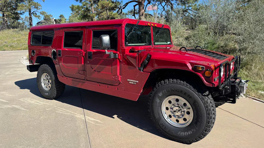 Red 1998 Am General Hummer H1