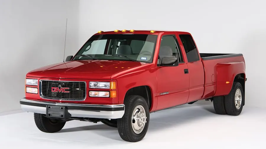 Red 2000 GMC K3500 SLE Dually