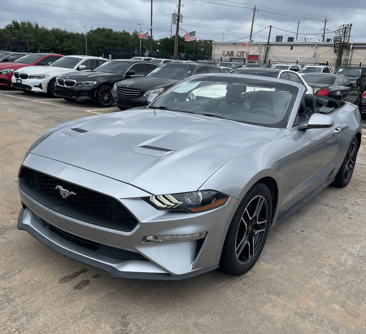 A 2020 Ford Mustang convertible