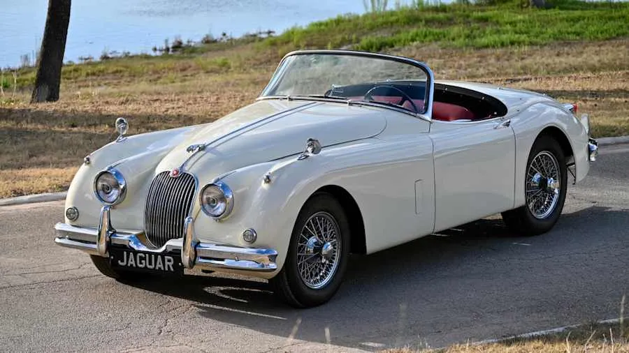 White 1958 Jaguar XK150
