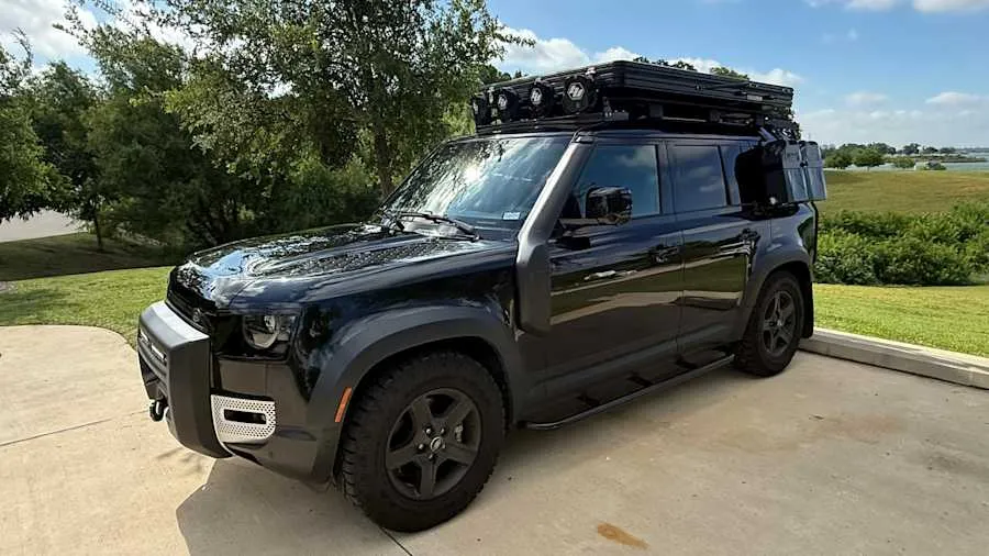 Santorini Black 2023 Land Rover Defender 110 S Trek Edition