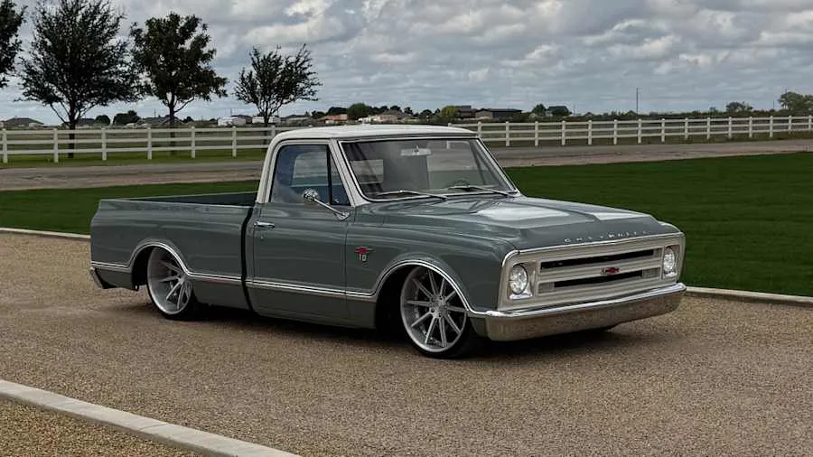 Lunar Rock Cement/White 1967 Chevrolet C10 Custom