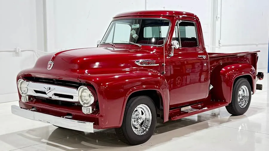 Red 1954 Ford F-100